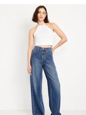 Gag high waist baggy Wide Leg stud jeans